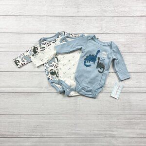 Baby Gear Baby Bodysuit Set Dinosaur Long Sleeve Onesies 3-Pack NWT 0-3 Months